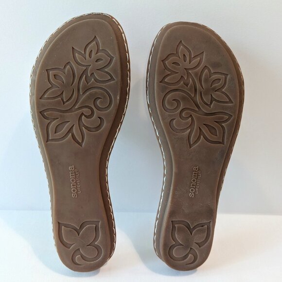 Somona "Ursula" Aqua Flat Slip-on Sandals with Flower Detail  Size 7.5 - Picture 5 of 6